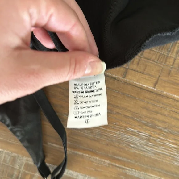 Amazon Black Silk like Black Tank Top Body Suit - Picture 7 of 7